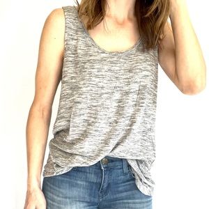 A new day gray and white space dyed Heather relaxed fit tank top women’s size XS